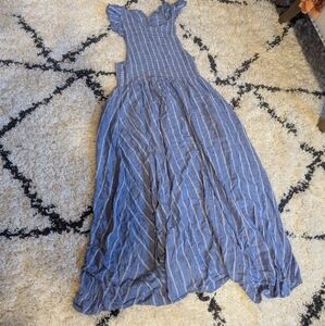 Free People Chambray Butterflies Cotton Maxi size S